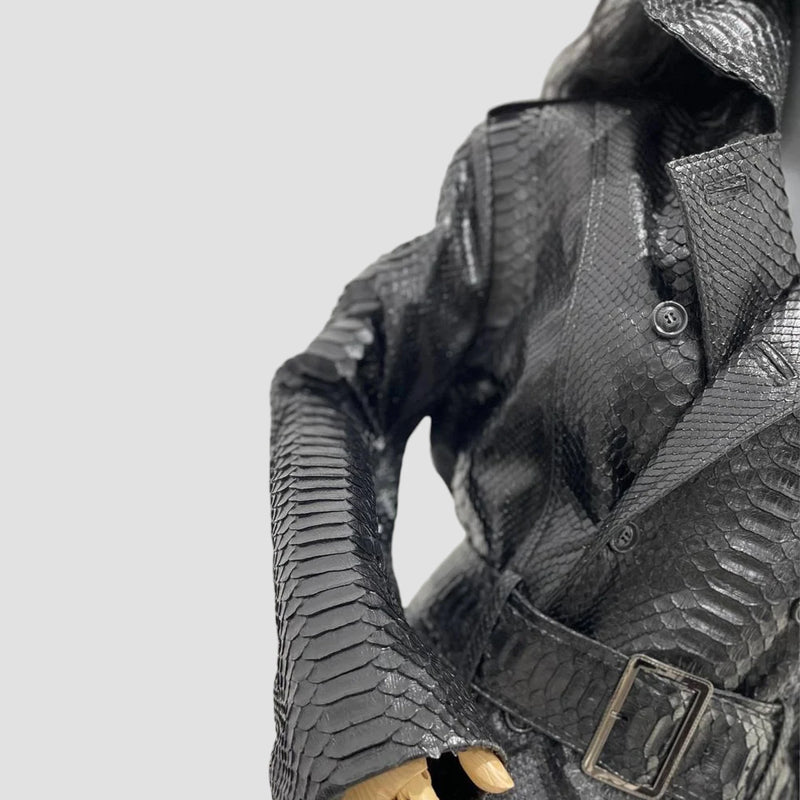 Python leather coat