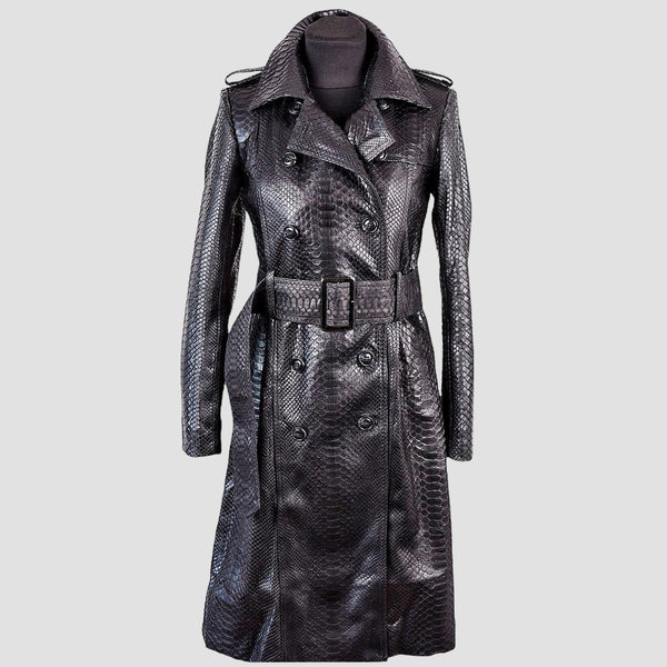 PYTHON LEATHER COAT