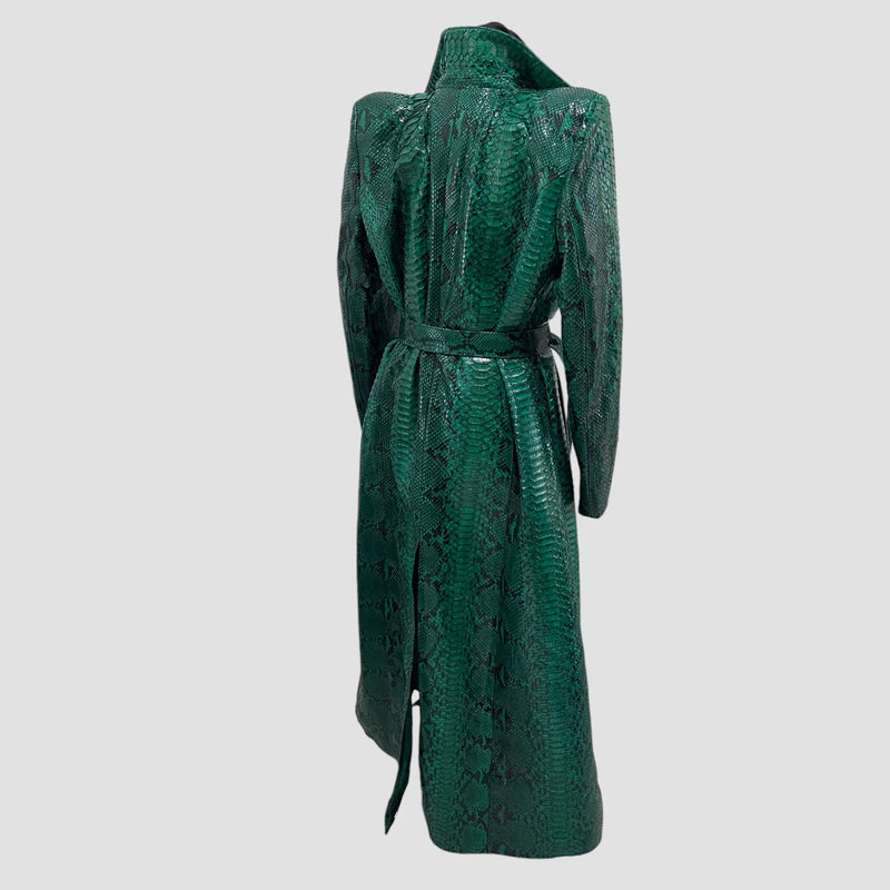 Python leather coat