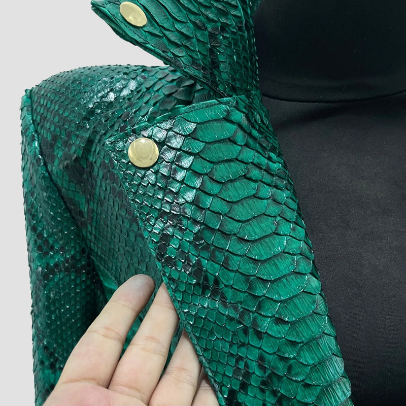 Python leather coat