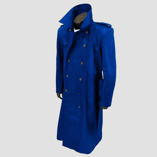 PYTHON LEATHER TRENCH COAT