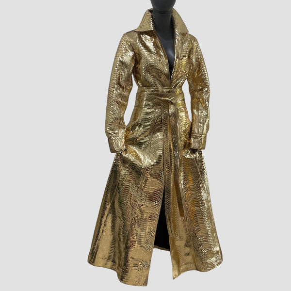 PYTHON LEATHER COAT