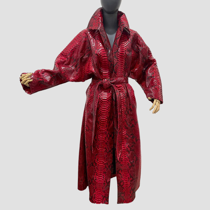 Dragon python leather coat