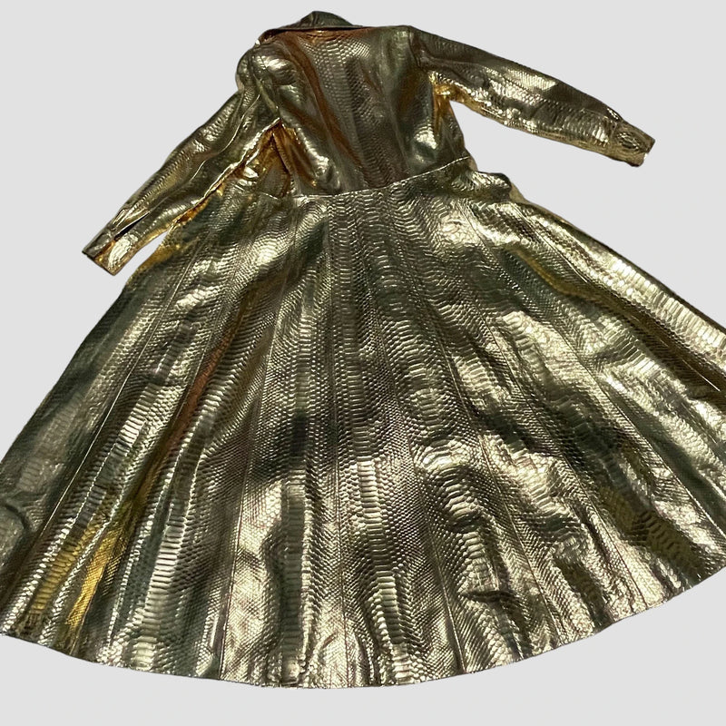 Python leather coat