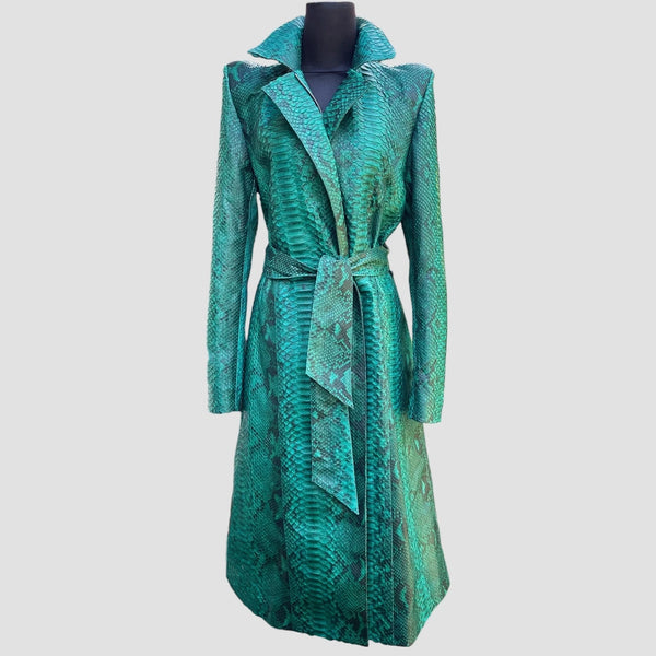 PYTHON LEATHER COAT