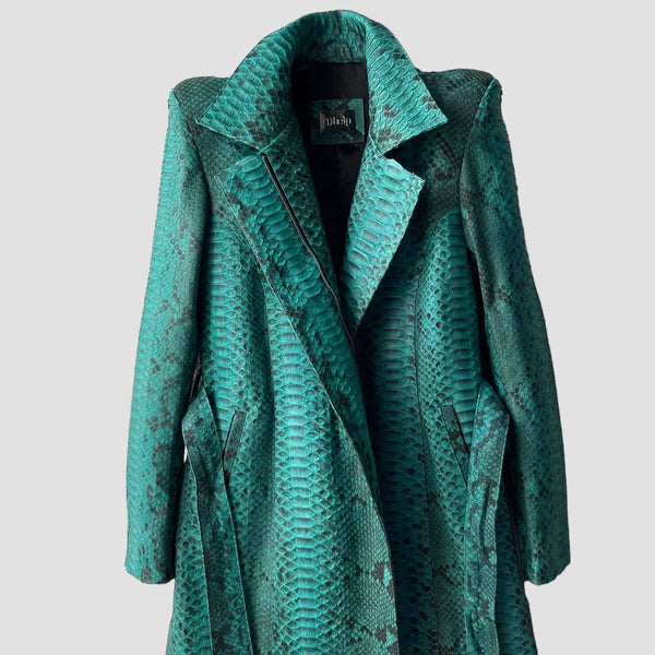 PYTHON LEATHER COAT