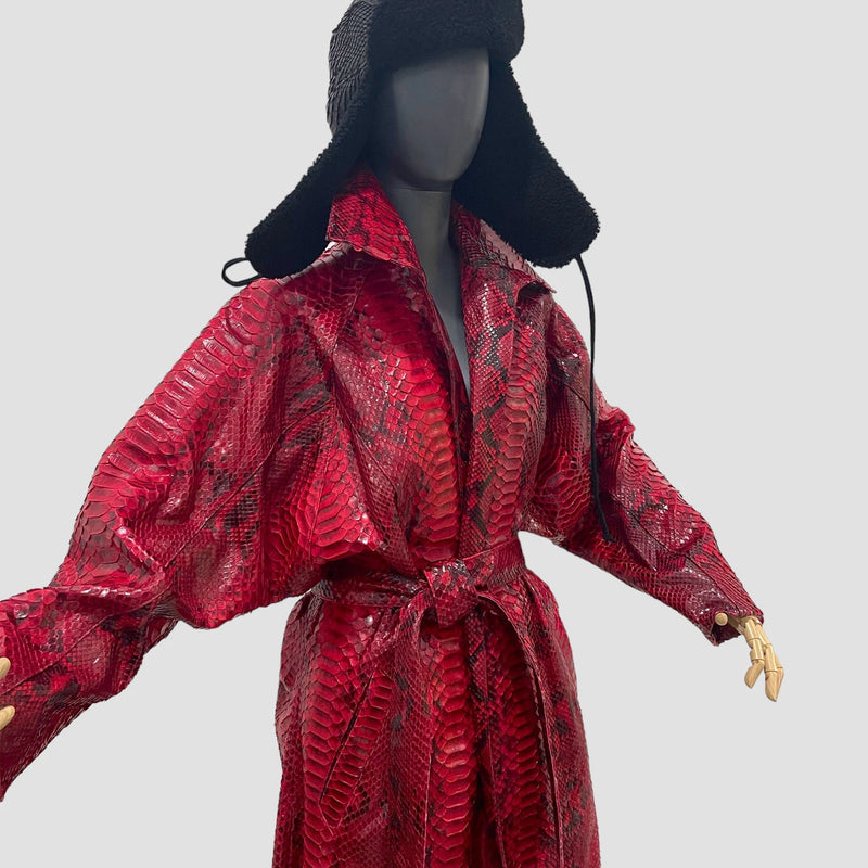 Dragon python leather coat
