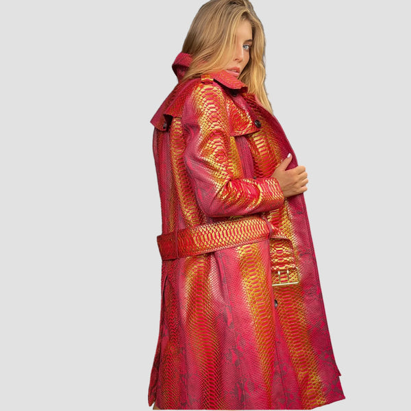 PYTHON LEATHER COAT
