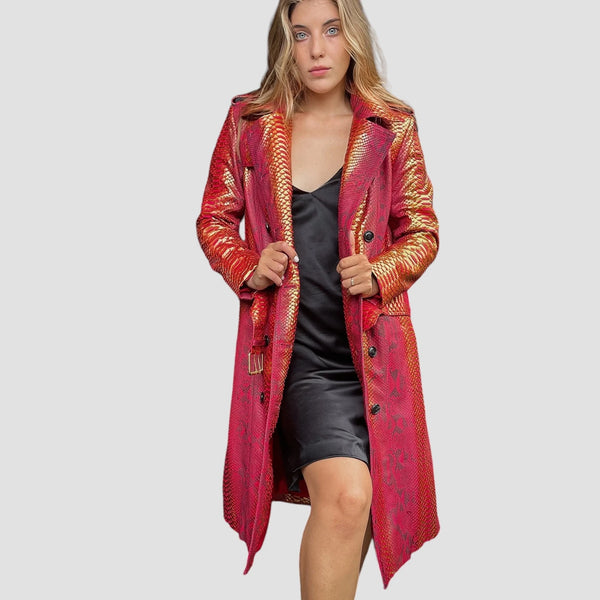 PYTHON LEATHER COAT