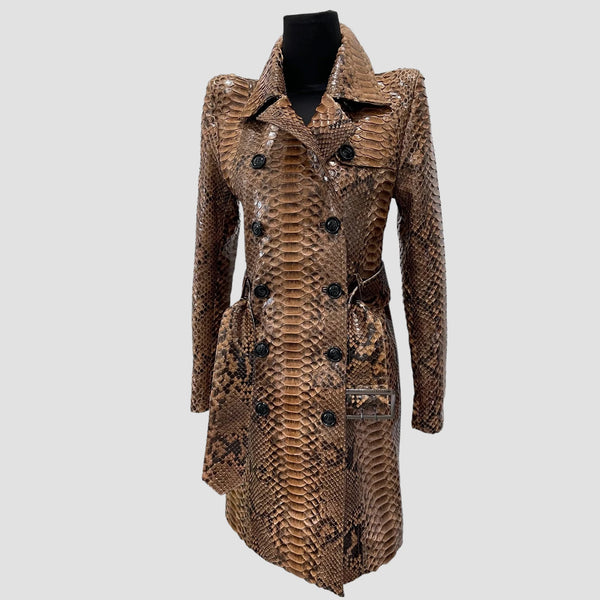 DRAGON PYTHON LEATHER COAT