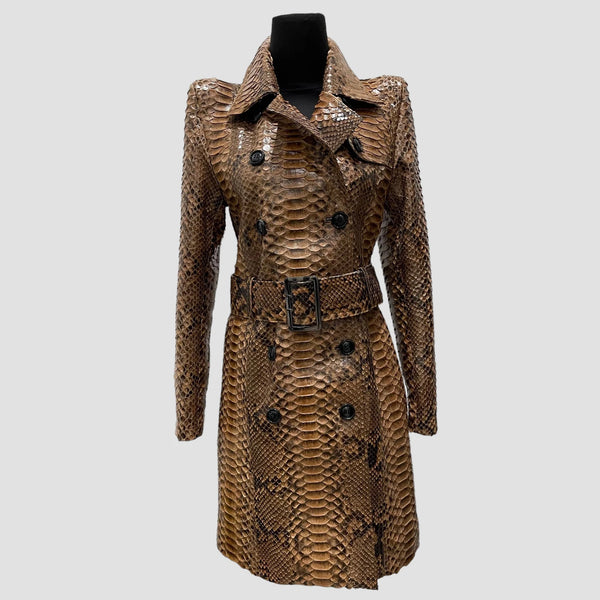 DRAGON PYTHON LEATHER COAT