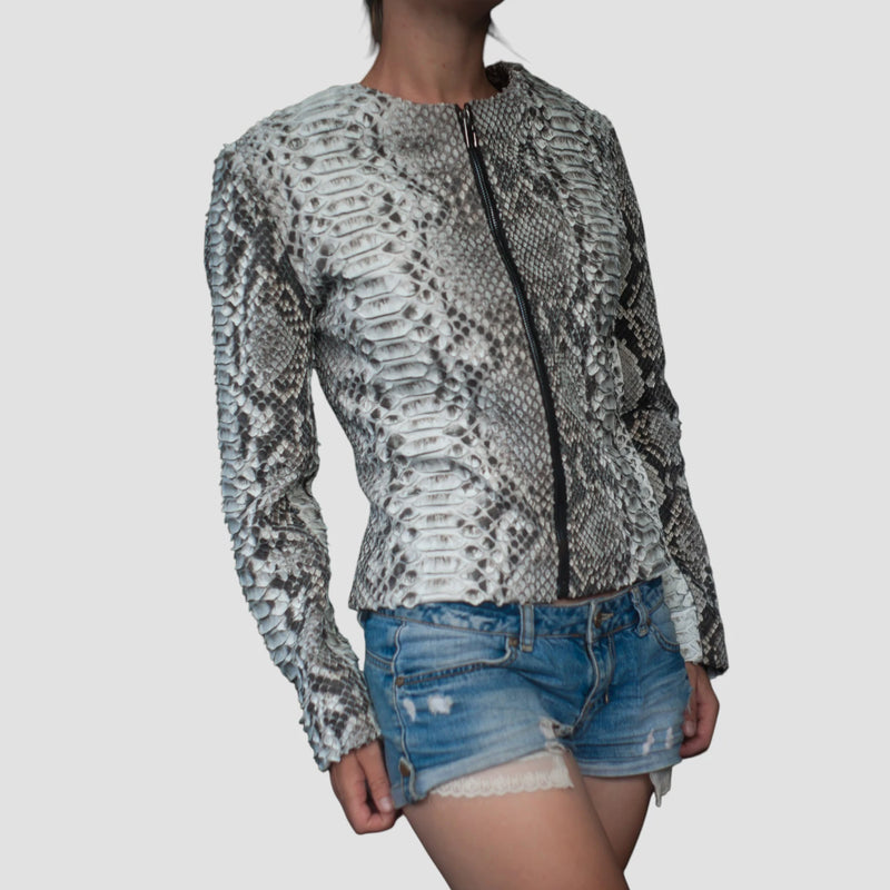 King python leather biker jacket