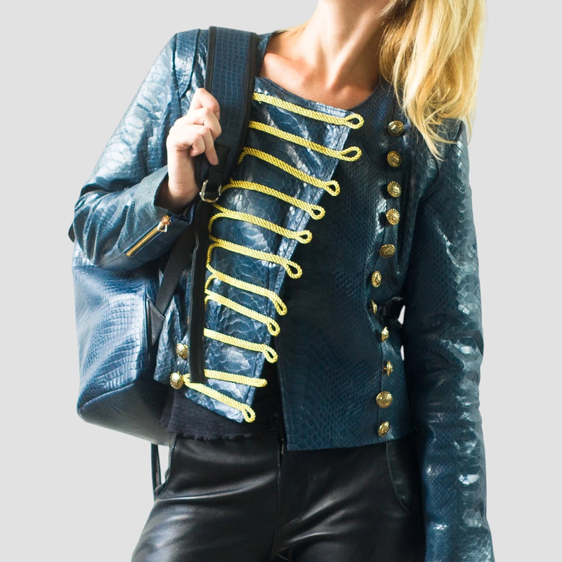 Python leather jacket