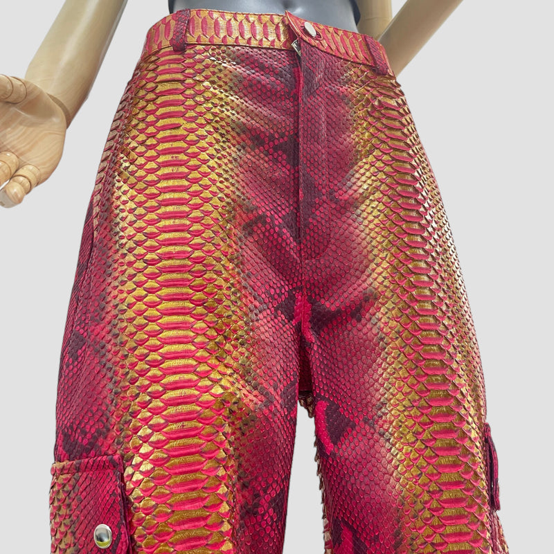 Python leather pants