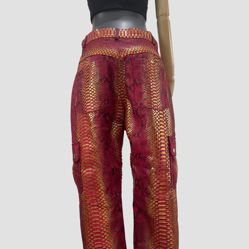 Python leather pants