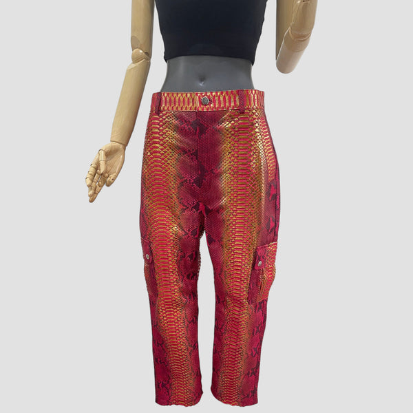 PYTHON LEATHER PANTS