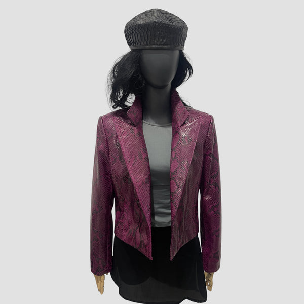 PYTHON LEATHER BLAZER