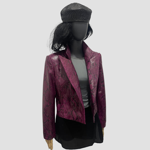 PYTHON LEATHER BLAZER