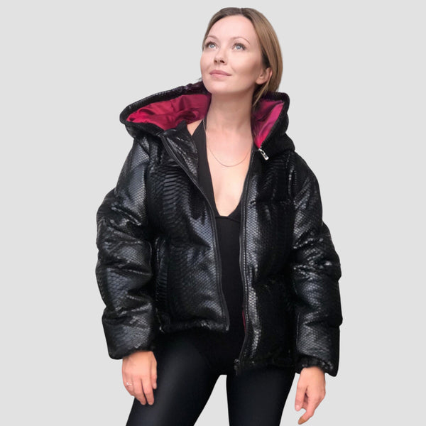 DUCK DOWN PYTHON LEATHER JACKET