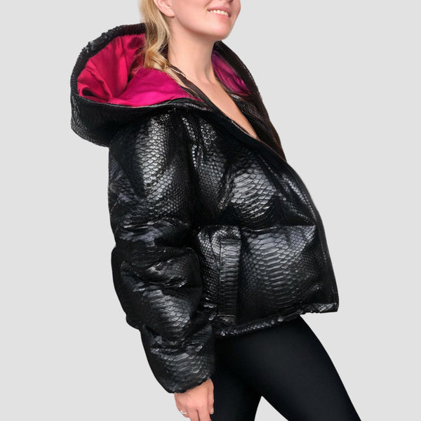 DUCK DOWN PYTHON LEATHER JACKET