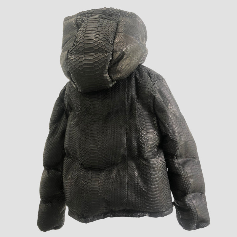 Duck down python leather jacket