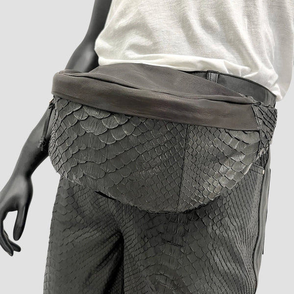 DRAGON PYTHON LEATHER BELT BAG