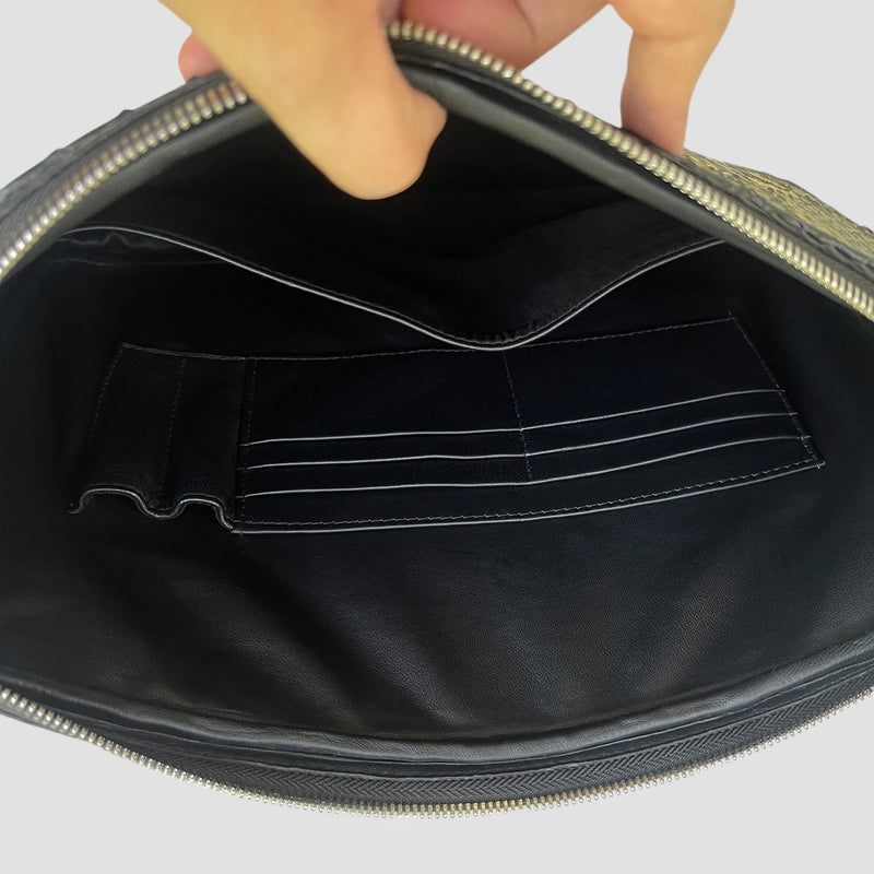 Python leather briefcase