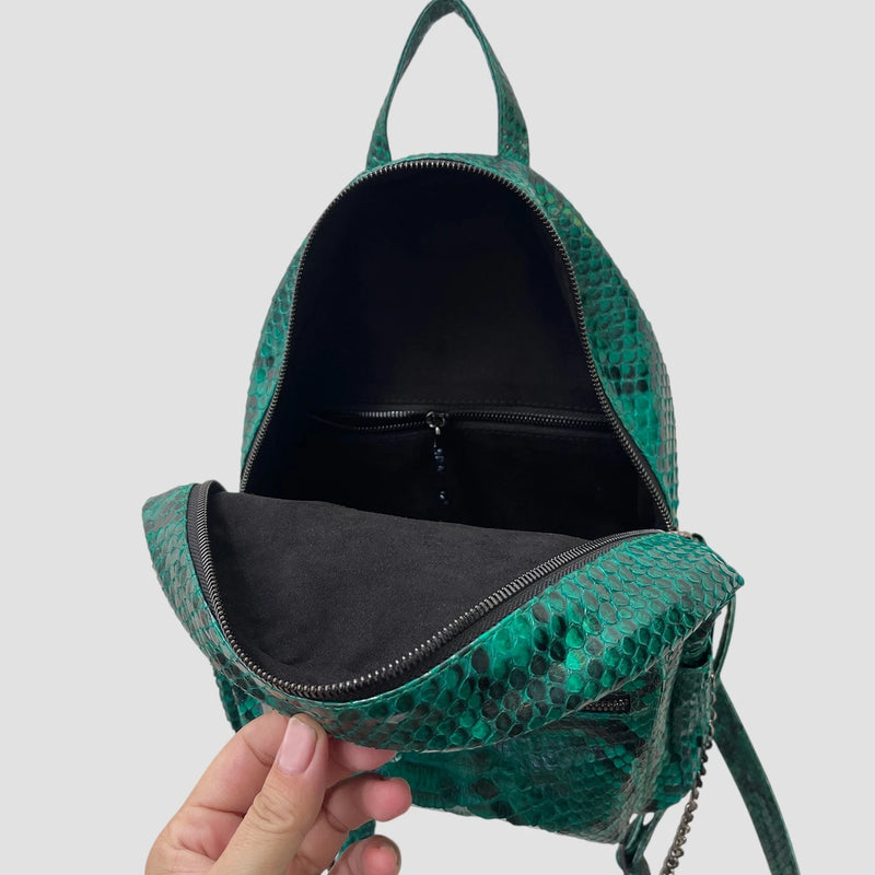 Python leather backpack