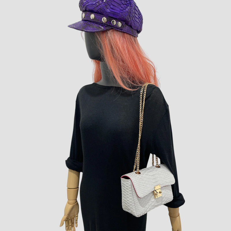 Python leather bag