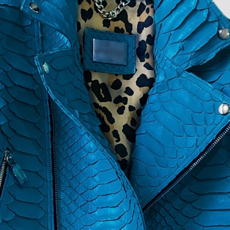 King python leather biker jacket