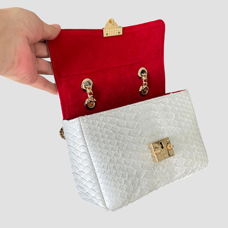Python leather bag