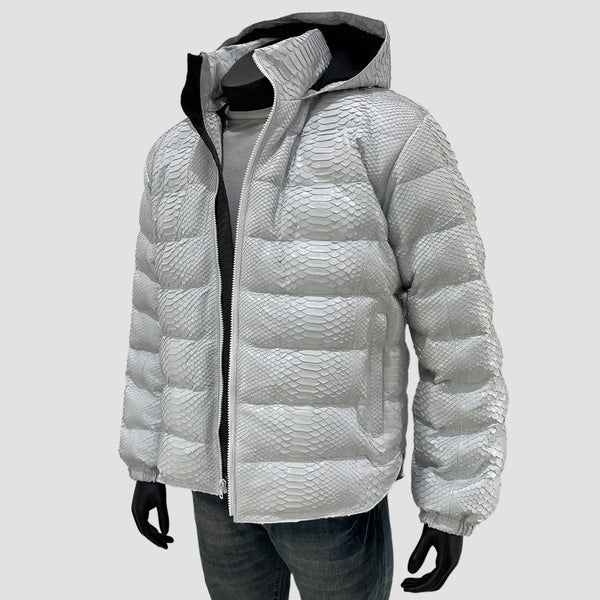 DUCK DOWN PYTHON LEATHER JACKET