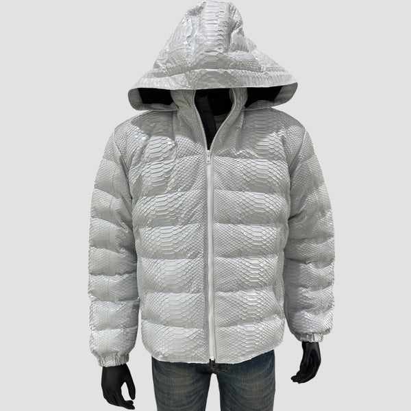 DUCK DOWN PYTHON LEATHER JACKET