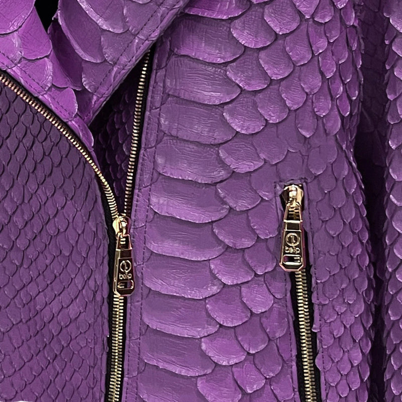 King python leather biker jacket