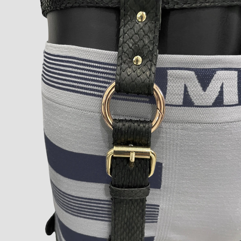 Python leather legs harness