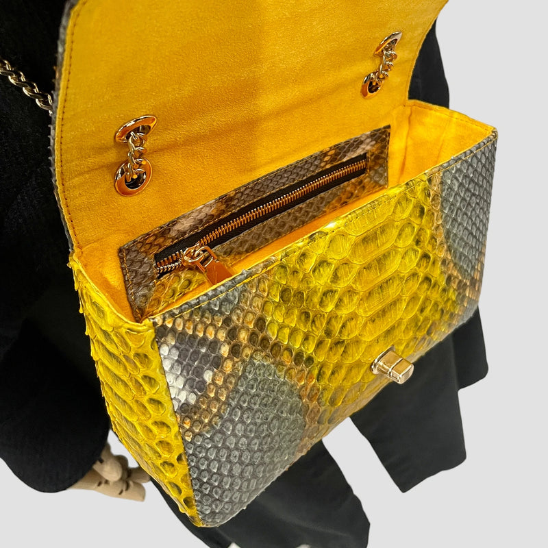 Python leather bag