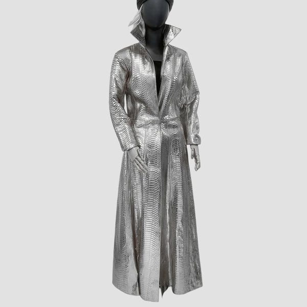 PYTHON LEATHER COAT