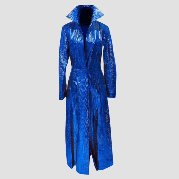 PYTHON LEATHER COAT