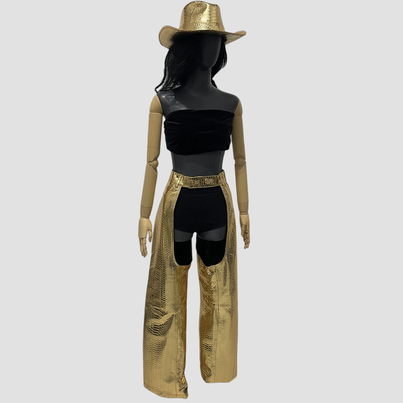 Python leather chaps pants