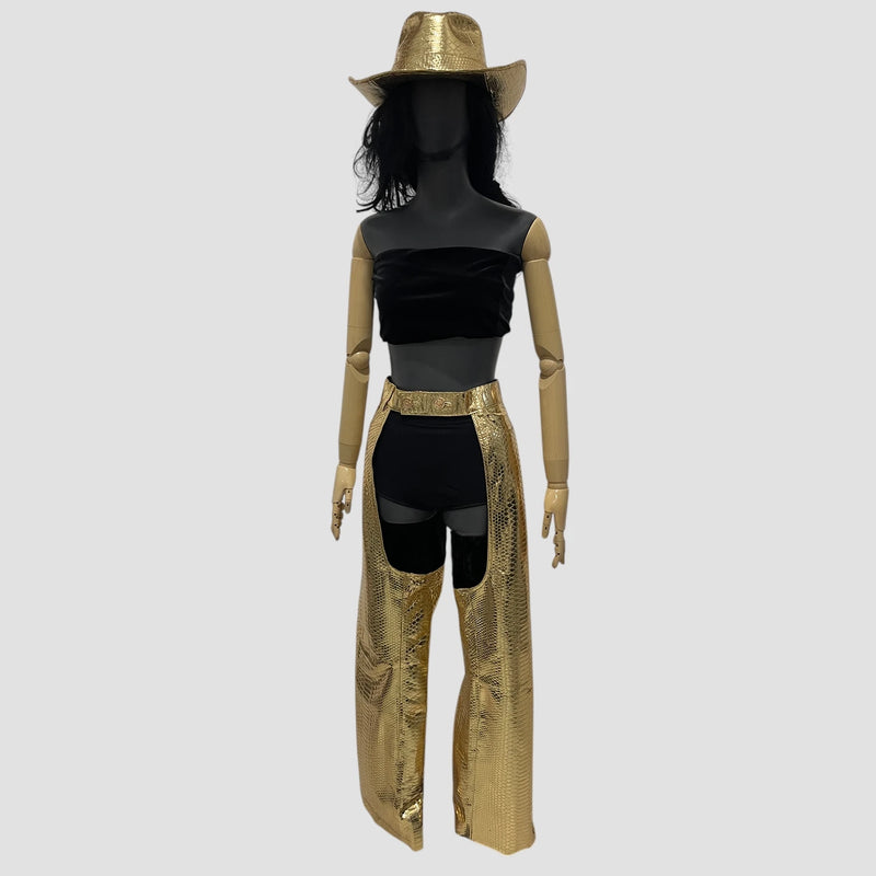 Python leather chaps pants