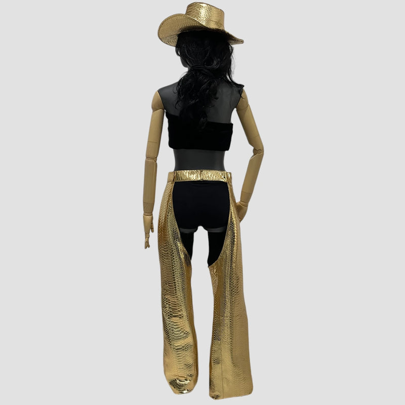 Python leather chaps pants