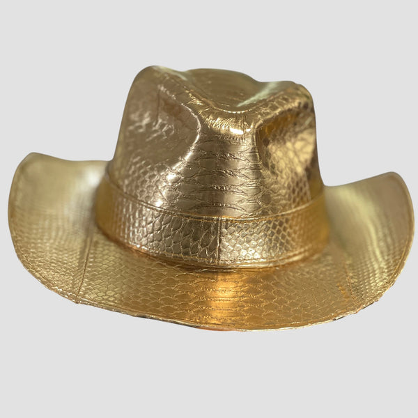 PYTHON LEATHER COWBOY HAT