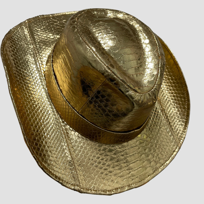 Python leather cowboy hat