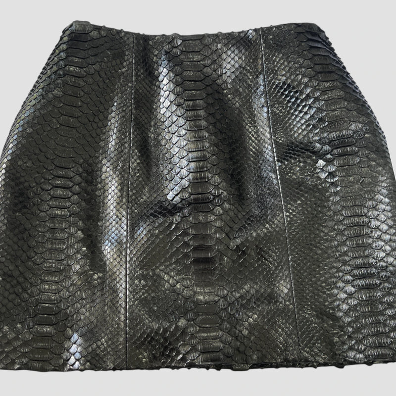 Python leather skirt