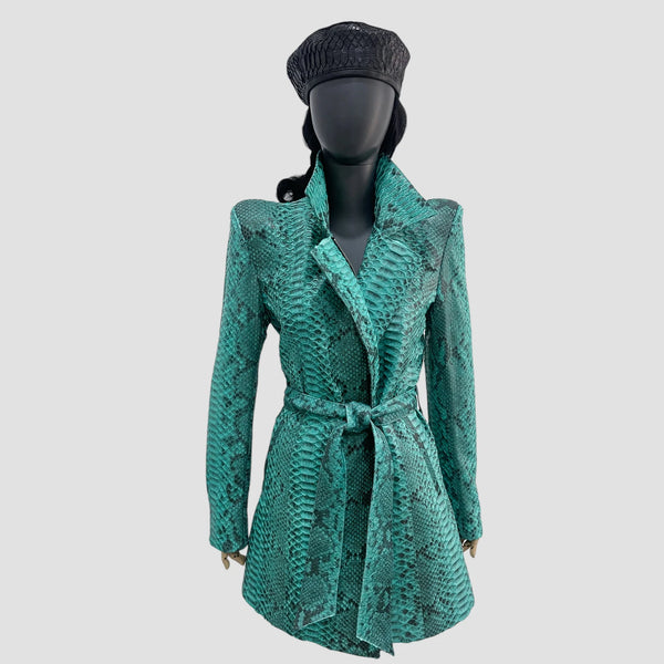PYTHON LEATHER COAT