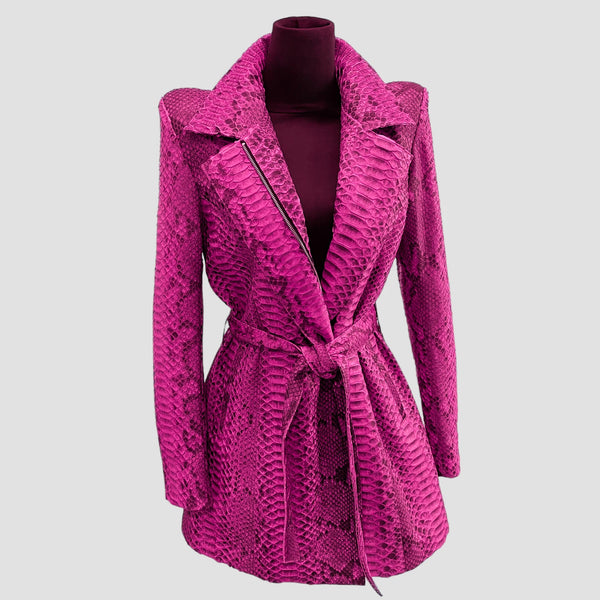 PYTHON LEATHER COAT