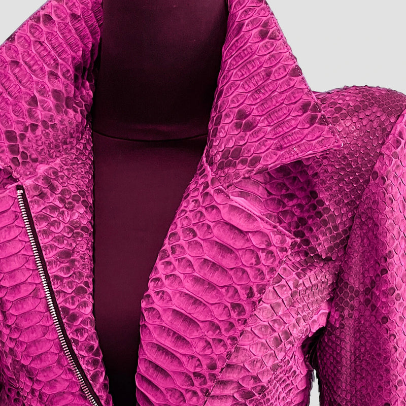 Python leather coat