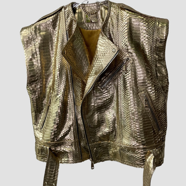 PYTHON LEATHER VEST
