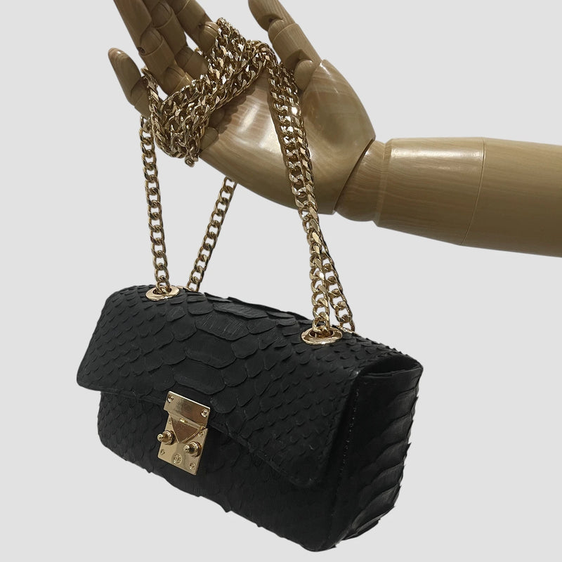 Python leather bag