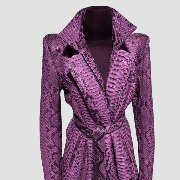 PYTHON LEATHER COAT